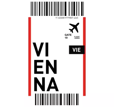 Naklejka na huaweia z biletem lotniczym do wiednia - TenStickers