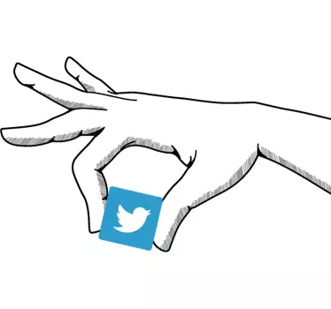 Naklejka Twitter w dłoni - TenStickers