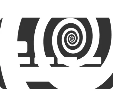 Naklejka na kartę Czarno-biała spirala retro - TenStickers