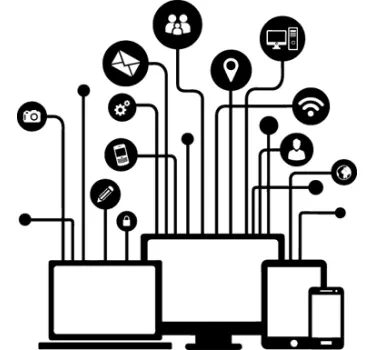 Naklejka na ścianę elektroniczna sieć - TenStickers