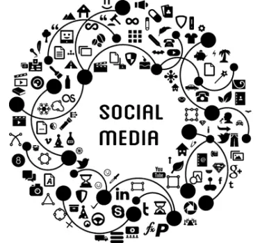 Naklejka wieniec social media - TenStickers