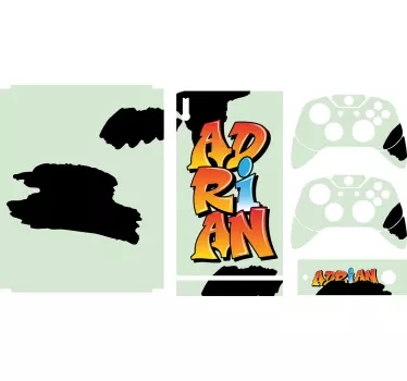 Naklejka na konsolę Xbox Litera graffiti Twojego imienia - TenStickers