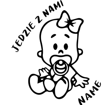 Dziecko w aucie naklejka Dziecko jest z nami na pokładzie - TenStickers