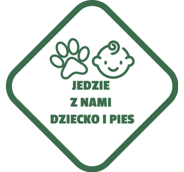 Dziecko w aucie naklejka Dziecko i pies na pokładzie - TenStickers