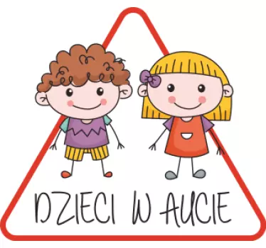 Dziecko w aucie naklejka Dzieci w samochodzie rysunek znak - TenStickers