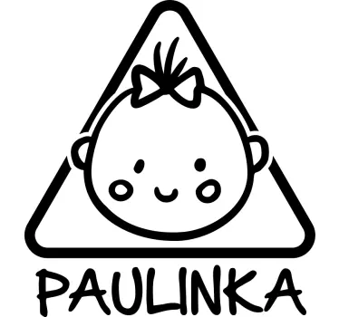 Naklejka Dziecko w aucie dziewczynka z kokardą - TenStickers