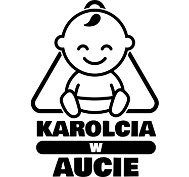 Dziecko w aucie naklejka Maluch wewnątrz znak z imieniem - TenStickers