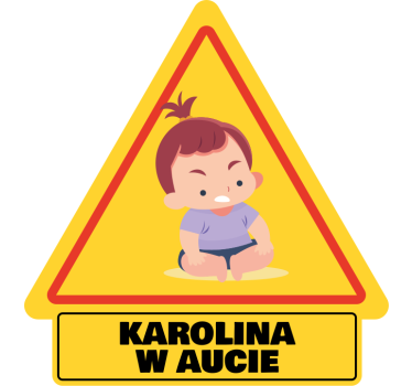 Dziecko w aucie naklejka Zła dziewczynka w samochodzie - TenStickers