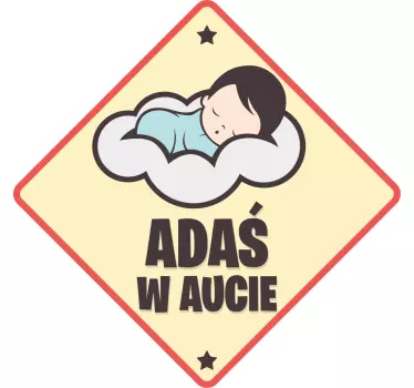 Naklejka na samochód dziecko na pokładzie z imieniem - TenStickers