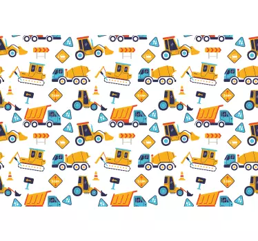 Okleina na meble dla dzieci kreskówka plac budowy - TenStickers