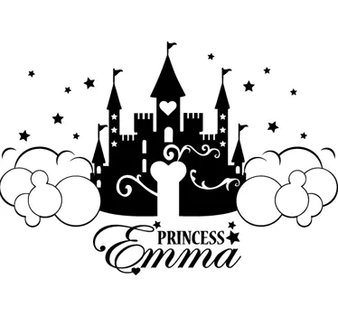 Naklejka na ścianę dla dzieci zamek z imieniem - TenStickers