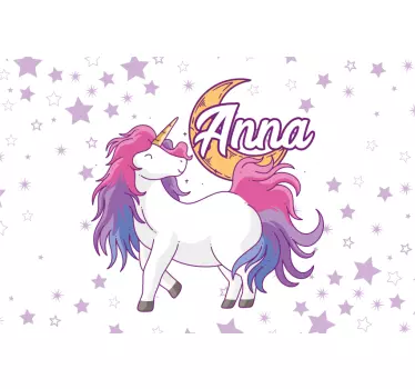 Naklejka na laptopa jednorożec ze gwiazdami - TenStickers