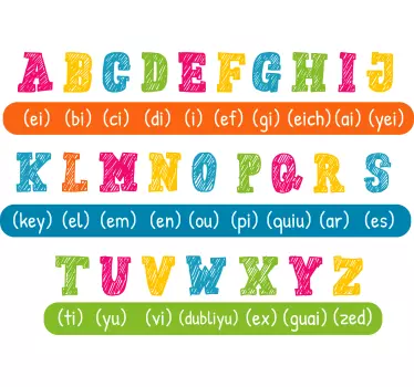 Naklejka literki alfabet angielski z wymową - TenStickers