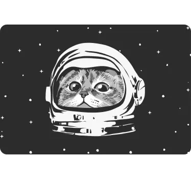 Naklejka na laptopa kot astronauta oryginalny design - TenStickers