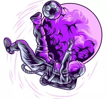 Naklejka na ścianę piłka nożna astronauta kopiący piłkę - TenStickers