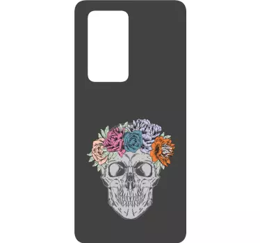 Skórka na telefon Huawei Czaszka z kolorowymi kwiatami - TenStickers