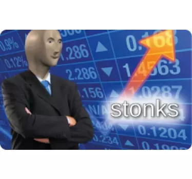 Naklejka na kartę płatniczą Stonks Mem Mężczyzna - TenStickers