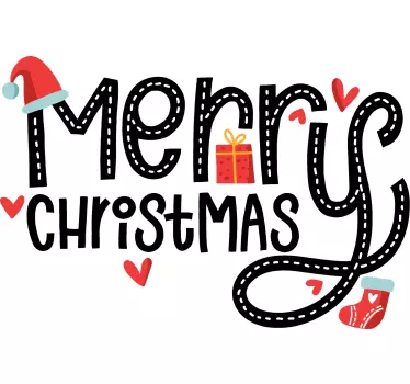 Naklejka świąteczna na witrynę sklepową Merry Christmas - TenStickers