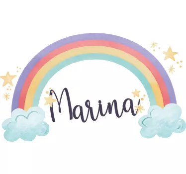 Naklejka na ścianę dla dzieci tęcza z własną nazwą - TenStickers