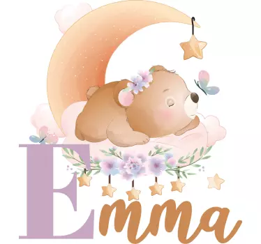 Naklejka na ścianę dla dzieci zasypiający miś - TenStickers