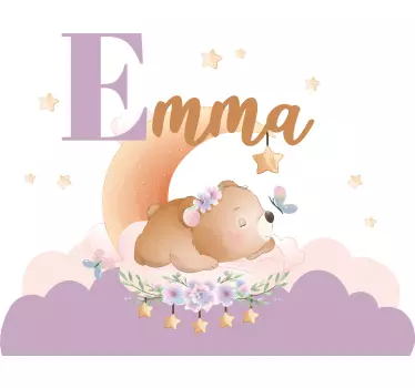 Naklejka na ścianę dla dzieci ilustracja śpiącego misia - TenStickers