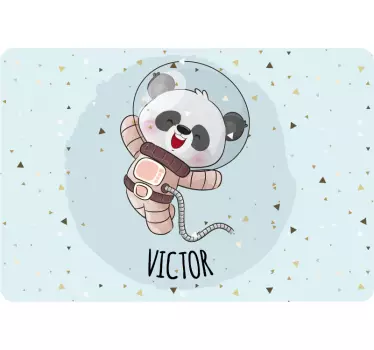 Naklejka na laptopa panda astronauta z imieniem - TenStickers