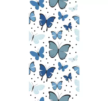 Okleina na drzwi Czarno-niebieskie skrzydło motyla - TenStickers
