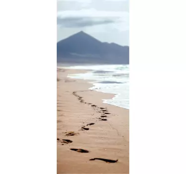 Naklejka na kabinę prysznicową ślad na plaży - TenStickers