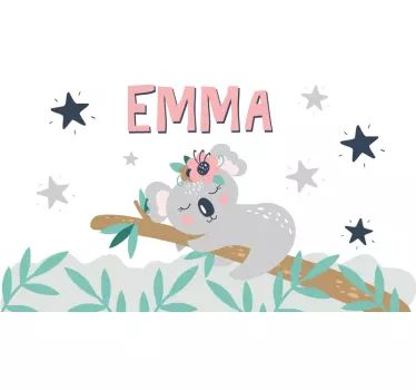 Naklejka do pokoju niemowlaka koala w marzeniach - TenStickers