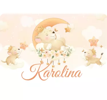 Naklejka na laptopa małe misie z imieniem - TenStickers