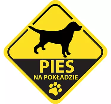 Naklejka pies na pokładzie auta - TenStickers