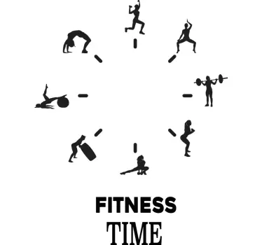 Zegar naklejka na ścianę Czas na fitness - TenStickers