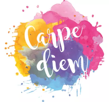 Naklejka na ścianę do salonu Kolorowa grafika  carpe diem - TenStickers