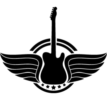 Naklejka uskrzydlona gitara - TenStickers