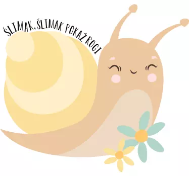Naklejka ścienna piosenki dla dzieci „Ślimak, Ślimak pokaż rogi” - TenStickers