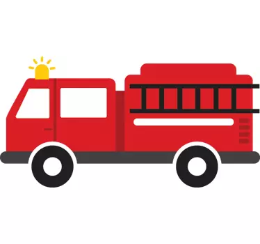Naklejka na ścianę dla dzieci wóz strażacki - TenStickers