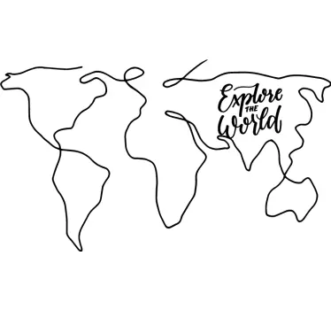 Naklejka na ścianę mapa świata Odkrywać świat - TenStickers