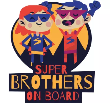 Dziecko w aucie naklejka Super brat i siostra - TenStickers