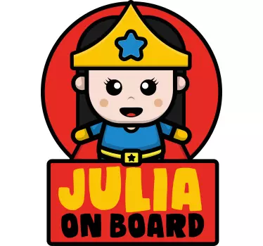 Dziecko w aucie naklejka Super dziewczynka - TenStickers
