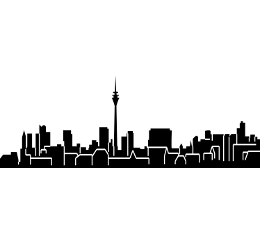 Naklejka dekoracyjna panorama Dusseldorf - TenStickers