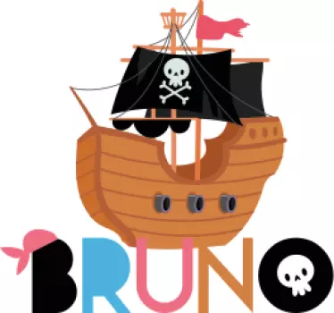 Okleina na drzwi Spersonalizowana nazwa pirata - TenStickers