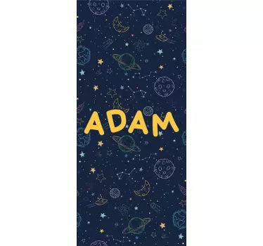 Okleina na drzwi Planety w kosmosie - TenStickers