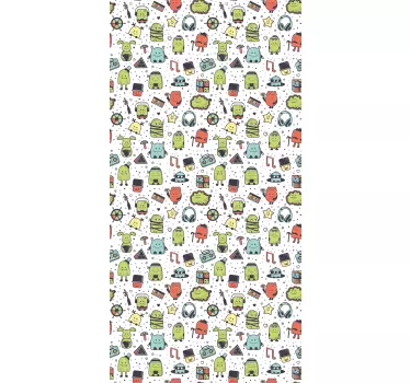 Okleina na meble Wzór miejskiego potwora - TenStickers