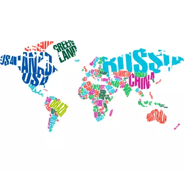 Naklejka na ścianę mapa świata - TenStickers