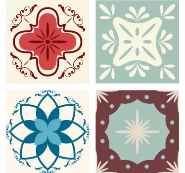 Naklejki na płytki kolorowe wzory - TenStickers