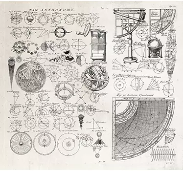 Naklejka na ścianę szkice astronomiczne - TenStickers