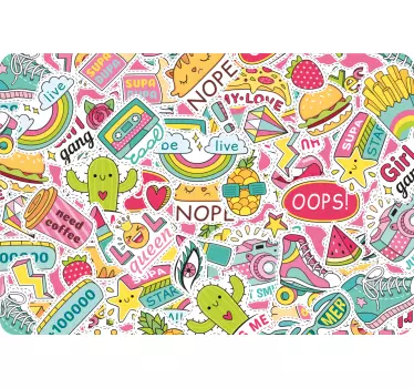 Naklejka na ścianę urban dziewczęca bombka na laptopa - TenStickers