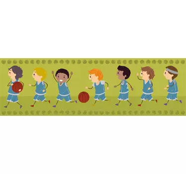 Naklejka na ścianę dla dzieci drużyna koszykarska - TenStickers