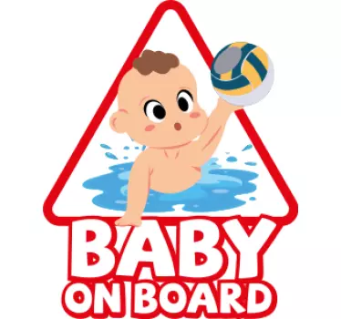 Naklejka na auto piłka wodna na pokładzie - TenStickers