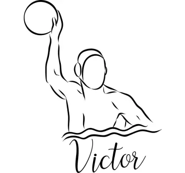 Naklejka na ścianę sporty Piłka wodna z imieniem - TenStickers